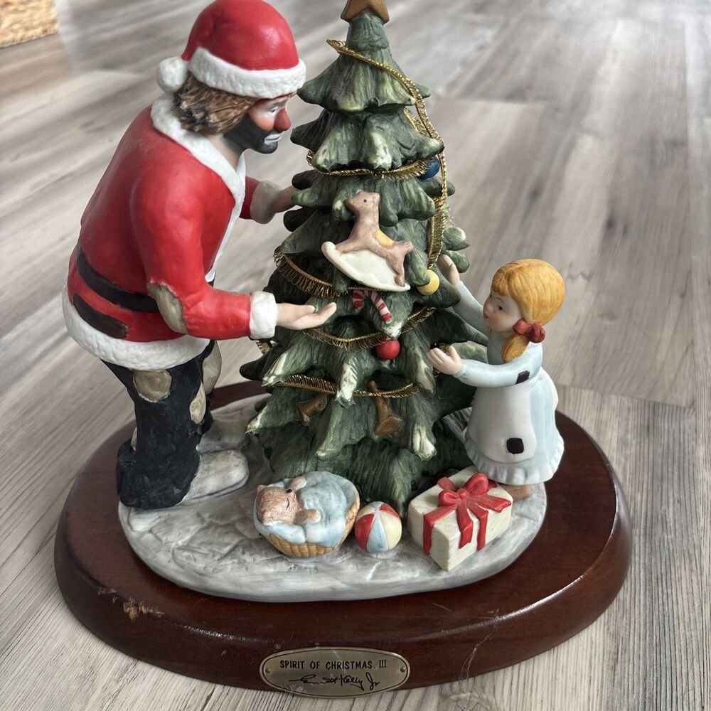 Christmas Figurine Of Emmett Kelly  Entitled Spirit Of Christmas III.